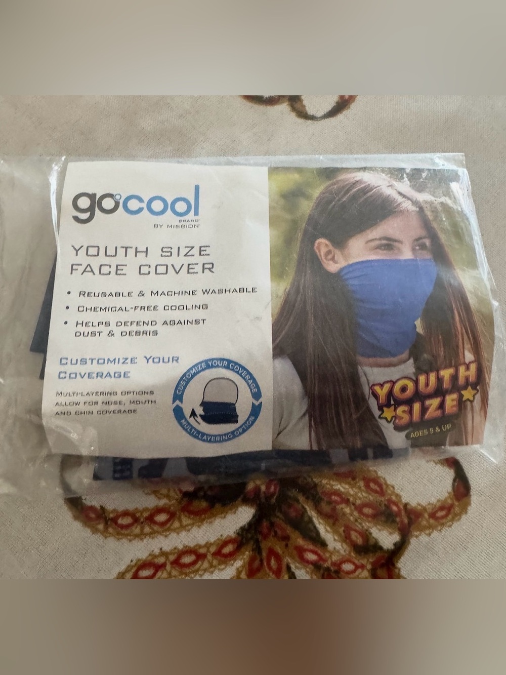 Youth Blue Face cover /Neck Gaiter - Kids Youth Accessories
